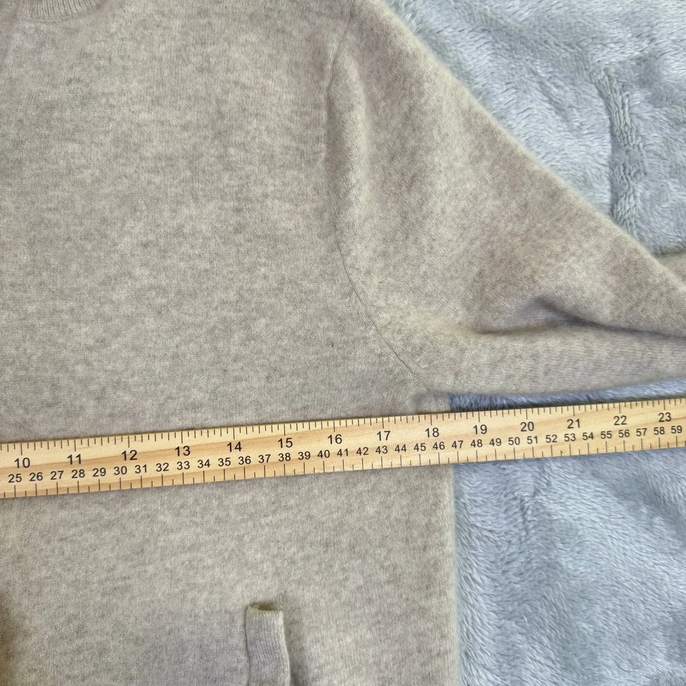 J Crew Sweater Mens Medium Beige 100% Cashmere Full Zip Up Preppy Quiet Luxury